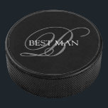 Best Man Monogram Hockey Puck<br><div class="desc">Make your own custom hockey puck. Personalize this design with your own text. You can further customize this design by selecting the "customize further" link if desired.</div>