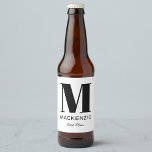 Best Man Monogram Name Beer Bottle Label<br><div class="desc">Modern typography minimalist monogram name design which can be changed to personalize. Perfect for thanking your Best Man or Groomsman for all their help and support in making your wedding amazing.</div>