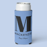 Best Man Monogram Name Blue Seltzer Can Cooler<br><div class="desc">Modern typography minimalist monogram name design which can be changed to personalize. Perfect for thanking your Best Man or Groomsman for all their help and support in making your wedding amazing.  Change the blue background to match your celebration.</div>