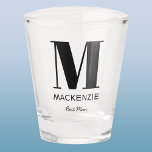 Best Man Monogram Name Shot Glass<br><div class="desc">Modern typography minimalist monogram name design which can be changed to personalize. Perfect for thanking your Best Man or Groomsman for all their help and support in making your wedding amazing.</div>