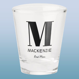 Best Man Monogram Name Shot Glass