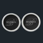 Best Man Monogram Wedding Cufflinks<br><div class="desc">Make your own custom monogrammed cufflinks. Personalize this design with your own text. You can further customize this design by selecting the "customize further" link if desired.</div>