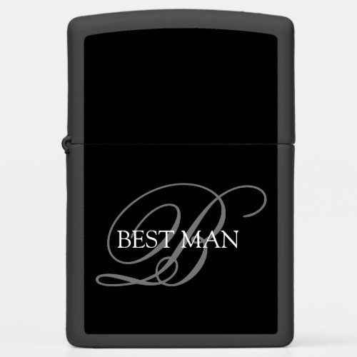 Best Man Monogram Zippo Lighter