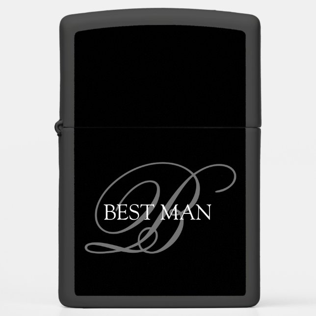 Best Man Monogram Zippo Lighter (Front)