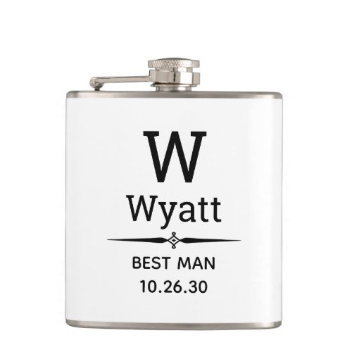 Best Man Monogrammed Flask