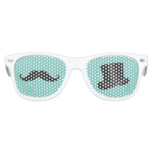 Best Man Mustache and Top Hat Adult Party Shades