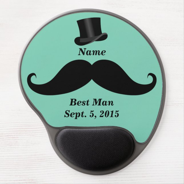 Best Man Mustache and Top Hat Gel Mousepad (Front)