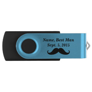 Best Man Mustache and Top Hat USB Flash Drive