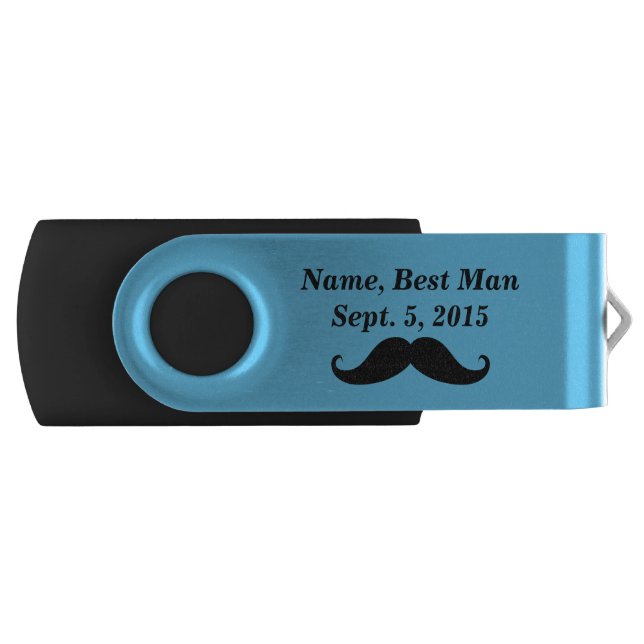 Best Man Mustache and Top Hat USB Flash Drive (Front)
