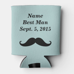 Best Man Mustache Hat and Suit Can Cooler