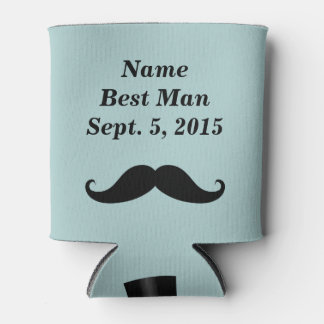 Best Man Mustache Hat and Suit Can Cooler