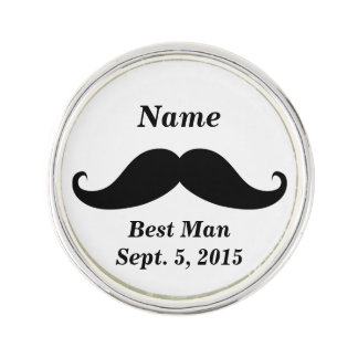 Best Man Mustache Lapel Pin