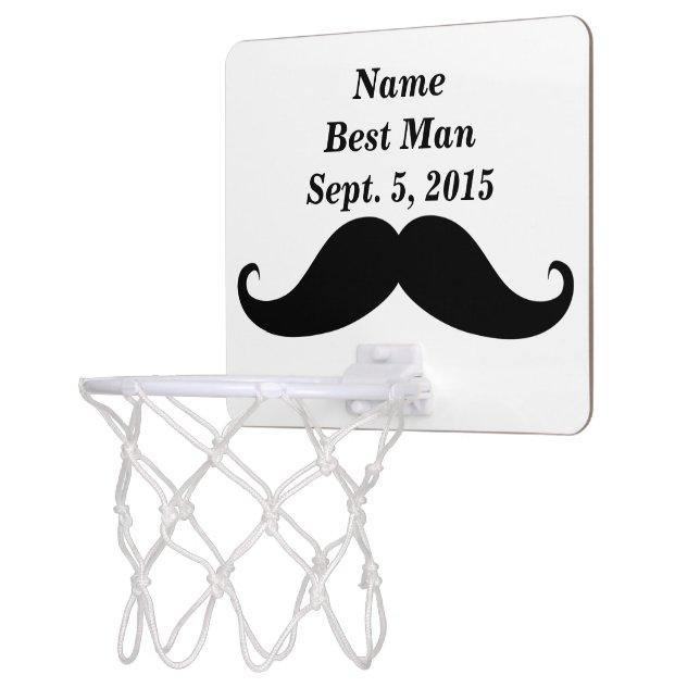 Best Man Mustache Mini Basketball Goal Hoop (Left)