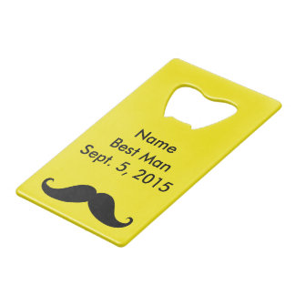 Best Man Mustache & Suit Credit Card Bottle Opener