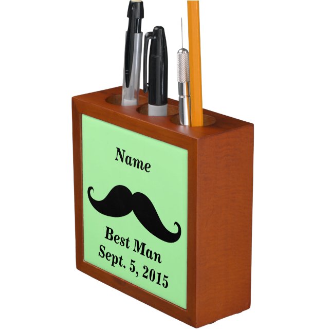 Best Man Mustache, Top Hat and Suit Desk Organizer (In Situ)