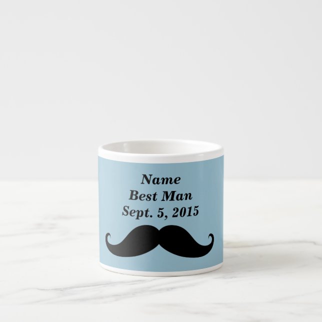 Best Man Mustache, Top Hat and Suit Espresso Mug (Front)
