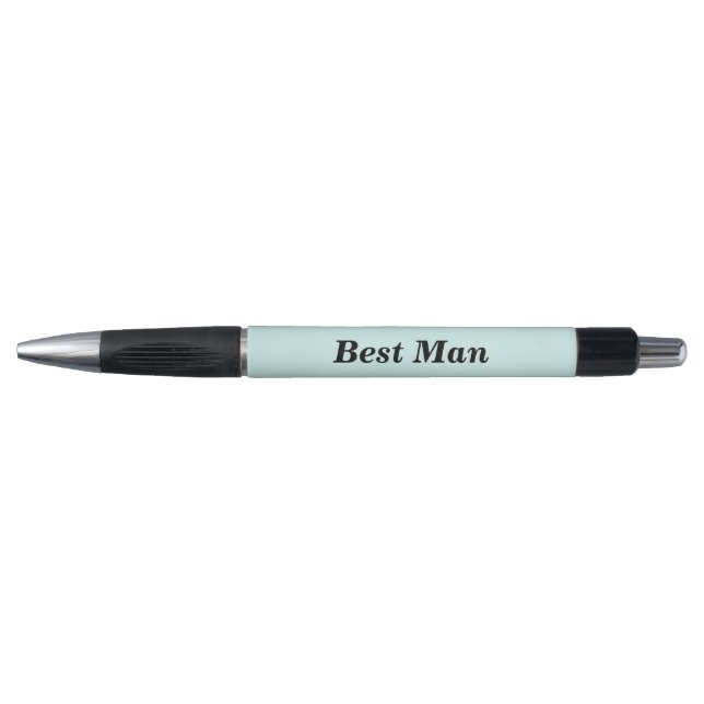 Best Man Name and Date of Wedding Rubber Grip Pen (Front)