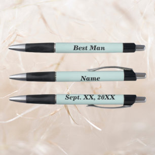 Best Man Name and Date of Wedding Rubber Grip Pen