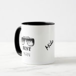 Best Man Name Funny Black Googles Wedding Mug<br><div class="desc">Best Man / groomsman personalized black and white mug features a pair of hand drawn googles and a fancy modern editable typography script.          An inspired custom keepsake gift to offer to your groom's team at your bridal party.</div>