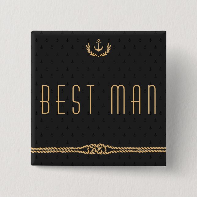 Best Man Nautical Wedding Buttons (Front)