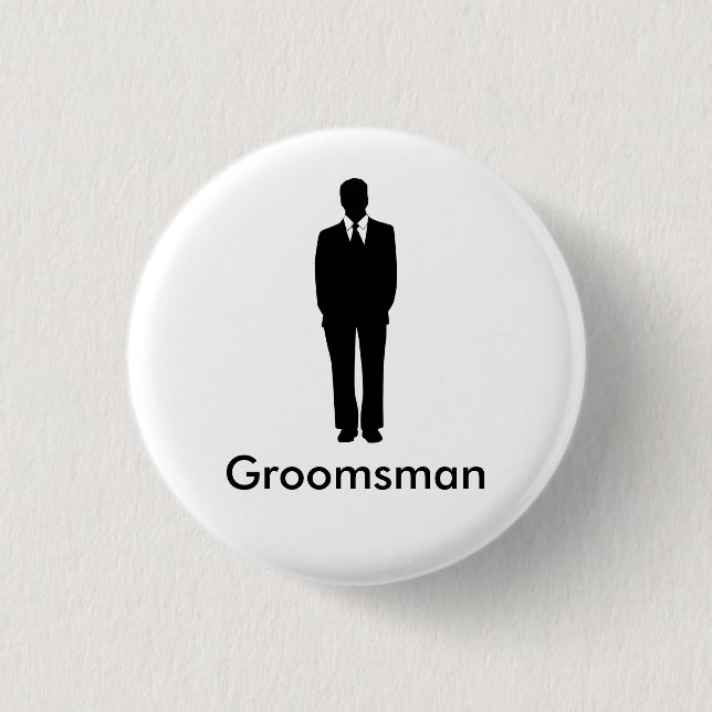 Best Man or Groomsman Button (Front)
