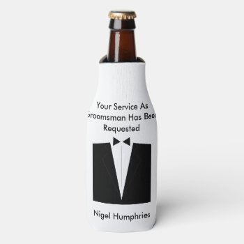 Best Man Or Groomsman Invite Bottle Cooler by WeddingButler at Zazzle