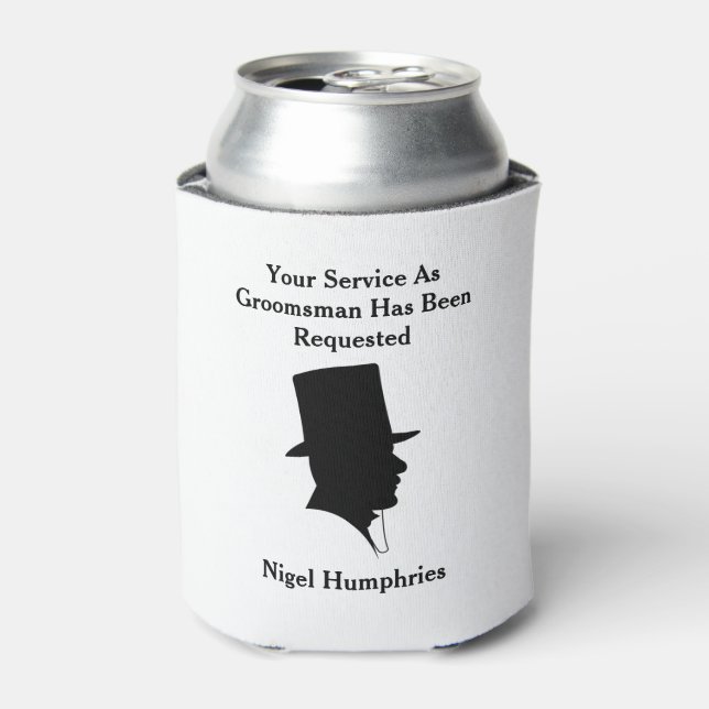Best Man or Groomsman Invite Can Cooler (Can Front)
