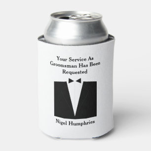Best Man or Groomsman Invite Can Cooler