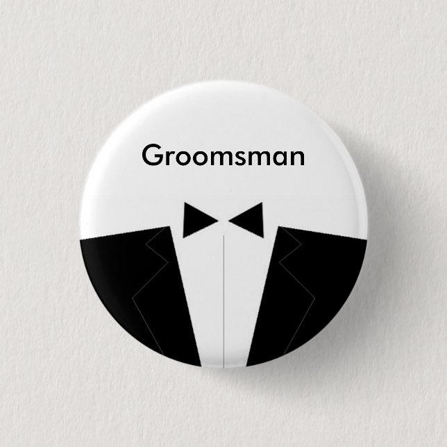 Best Man or Groomsman Pinback Button (Front)