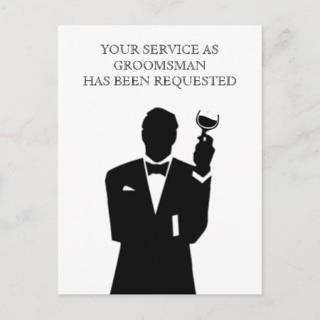 Best Man Or Groomsman Postcard Invite