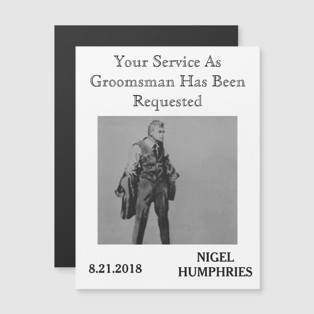 Best Man or Groomsman Reminder Magnetic Invitation (Front/Back)