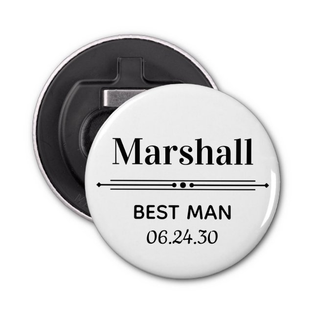 Best Man Personalized Bottle Opener (Front)