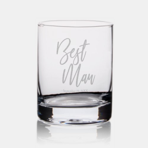 Best Man  Personalized Bridal Party Rocks Glass