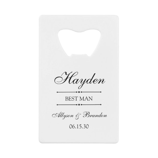 Best Man Personalized Credit Card Bottle Opener (Front)