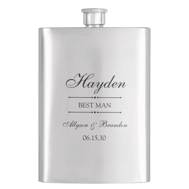 Best Man Personalized Flask (Front)