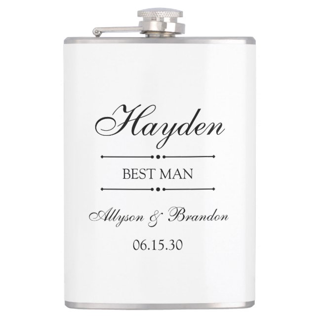 Best Man Personalized Flask (Front)