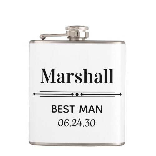 Best Man Personalized Flask