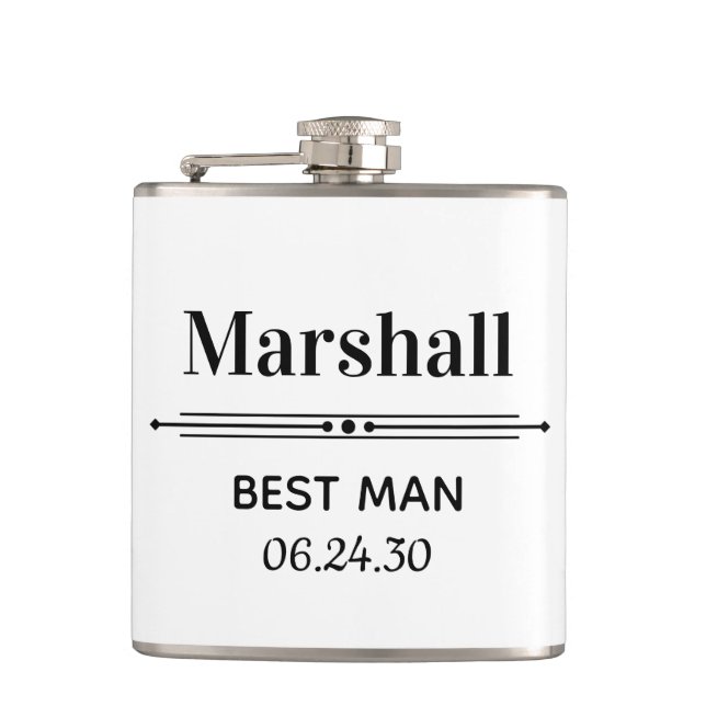 Best Man Personalized Flask (Front)