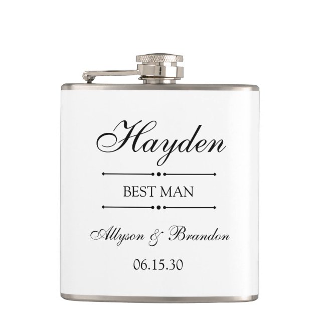 Best Man Personalized Flask (Front)