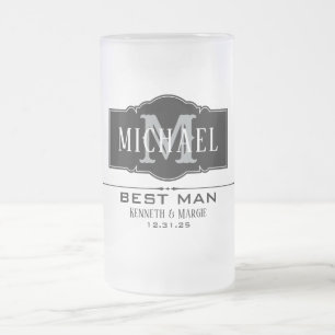 BEST MAN PERSONALIZED FROSTED GLASS BEER MUG