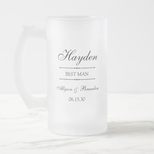 Best Man Personalized Frosted Glass Beer Mug