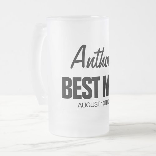 Best Man personalized frosted glass beer mug gift