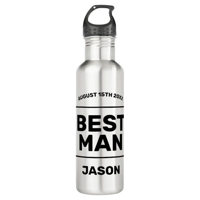 Best Man personalized groomsman gift Stainless Steel Water Bottle (Front)