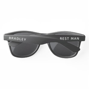 Best Man Personalized Name Modern Wedding Party Sunglasses
