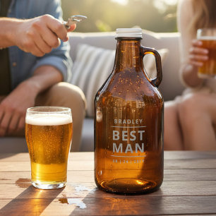 Best Man Personalized Name Simple Modern Wedding Growler