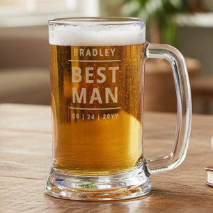 Best Man Personalized Name Simple Modern Wedding Stein