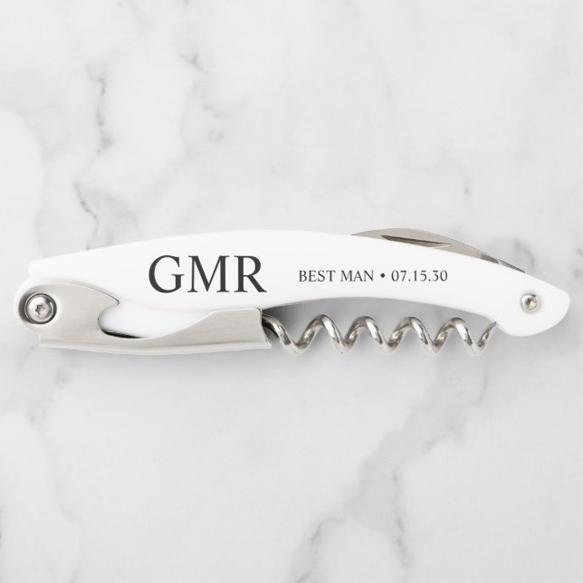 Best Man Personalized Waiter's Corkscrew (Front)