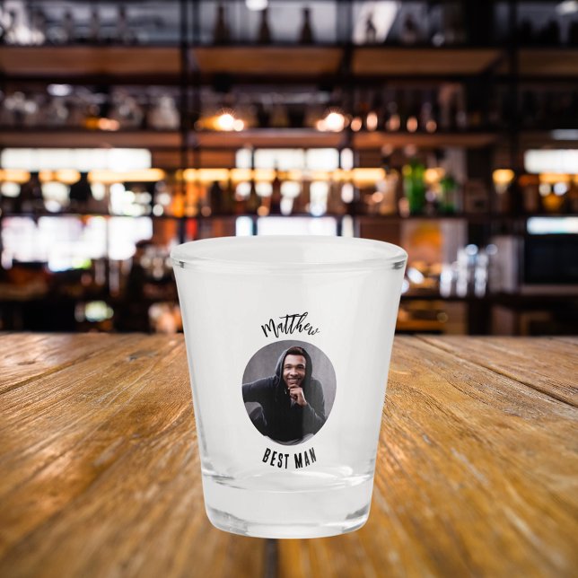 Best Man photo bachelor party Shot Glass (Creator Uploaded)