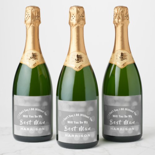 Best Man Proposal Bubbly Sparkly Personalized Beer Sparkling Wine Label