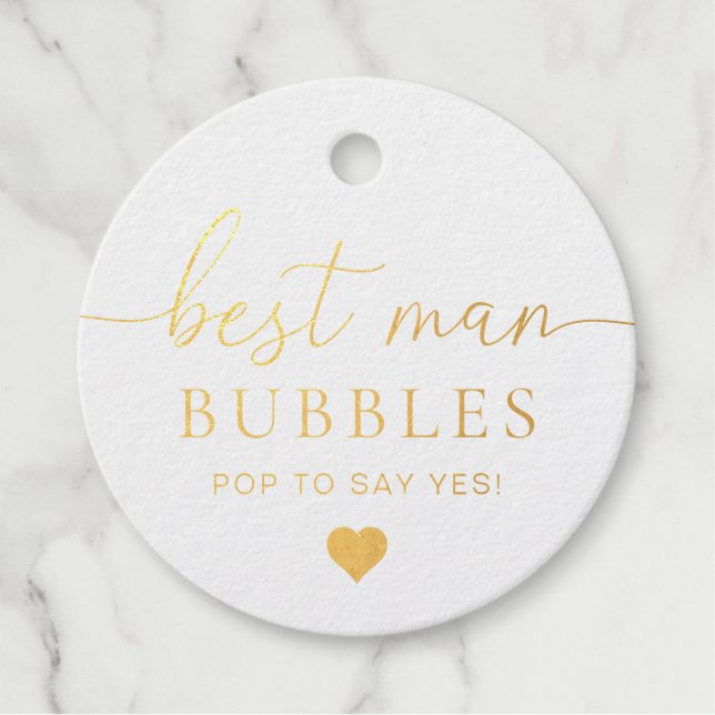 Best Man Proposal Foil Favor Tag (Front)